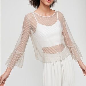 Aritzia Babaton Humbert sheer blouse sz S